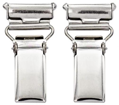 405204 Зажимы для подтяжек с пряжкой, 18мм, 2шт, цвет серебро, Prym