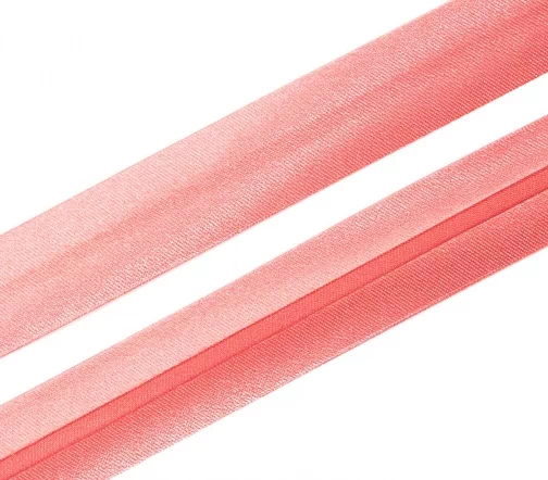 Косая бейка SAFISA атласная, 20 мм, п/э, цвет 059, коралловый