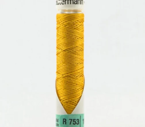 Нить Silk R 753 для фасонных швов, 10м, 100% шелк, цвет 416 св.золото, Gutermann 703184