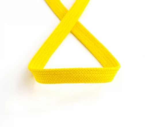Шнур PEGA плоский хлопковый, цвет желтый, 12 мм
