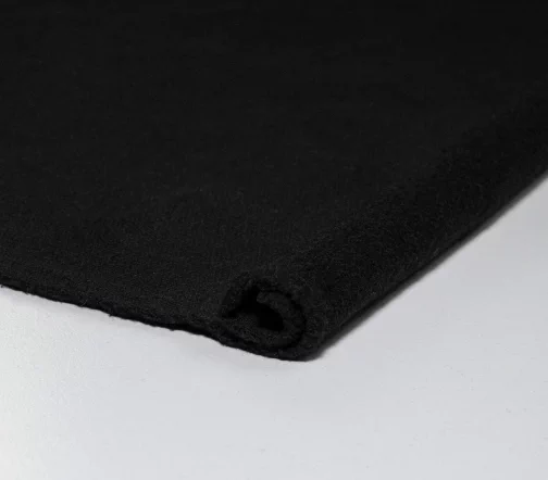 Футер с начесом однотонный, цвет черный, 1032314