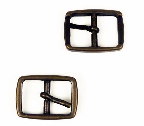 Пряжка Union Knopf, 15 мм, двухщелевая с 1 шпеньком, металл, цвет бронза, 500889-015-0851