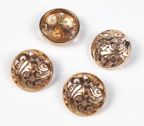 Пуговица с цветами, на ножке, 25 мм, металл, цвет золото, арт. FBG25