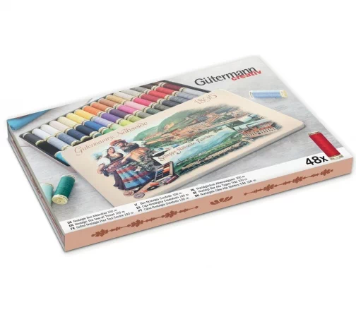 Набор нитей универсальных Sew-All 100м, 48 кат (ассорти) в металлической коробке 'Ностальгия" 640954