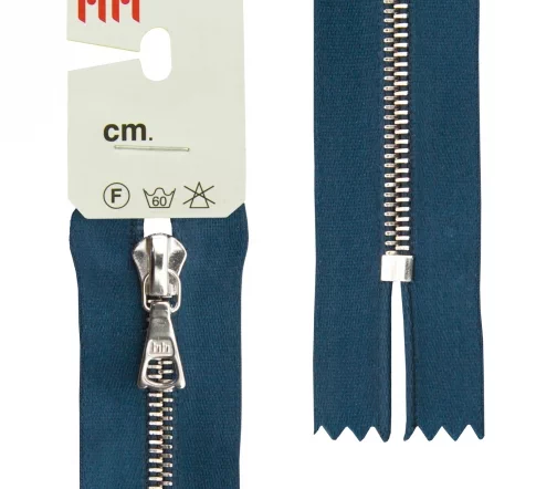 Молния RiRi атласная, металл, неразъёмная, 4 мм 18 см, подвеска Flach, цепь Ni, цвет 2131, маренго