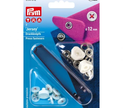 390612 Кнопки Джерси "Имитация стежка", цвет красный, 12 мм, 7 шт., Prym