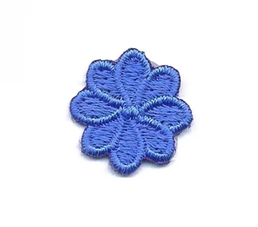Термоаппликация "Цветок восьмилистник малый", 1,7 х 1,7 см, синий, арт. 569204.O