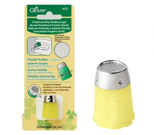 6027 Наперсток пластиковый, размер L, цвет желтый, Clover