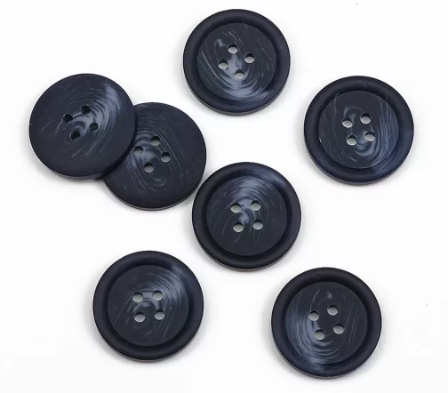 Пуговица, Union Knopf, 4 отв., пластик, цвет темно-синий, 23 мм
