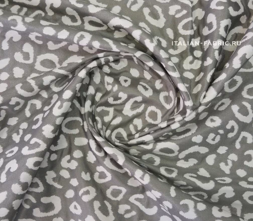 Жаккард с леопардовыми пятнами, фон серый, 25583