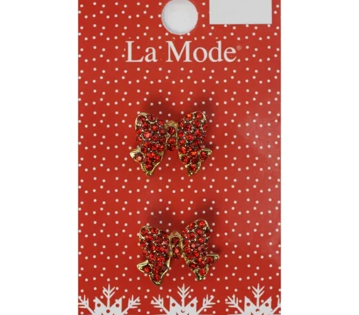 Пуговицы La Mode, "Сверкающий бант", на ножке, 16 мм, 2 шт., арт. 195002020