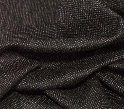 Шерсть костюмная с кашемиром Loro Piana, в черно-коричневую полоску, 61158