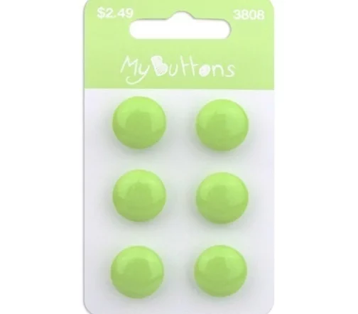 Пуговицы "My Buttons", 12 мм, на ножке, пластик, 6 шт., салатовый, 630003808