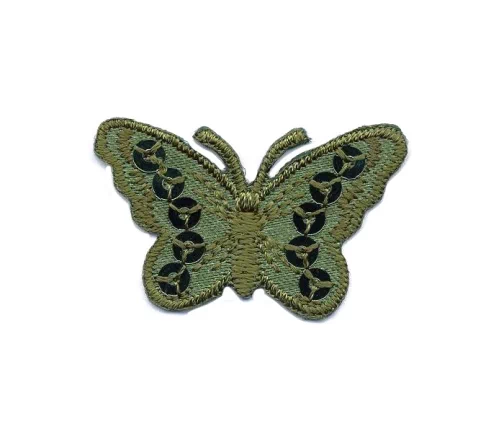 Термоаппликация "Бабочка с пайетками", 2,2 х 3,7 см, зеленый, арт. 569476.I