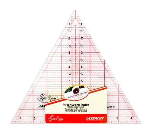 NL4174 Линейка-треугольник с углом 60*, градация в дюймах, 8" Х 9 1/4", Hemline
