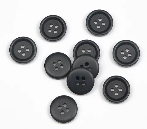 Пуговица Union Knopf, 15 мм, 4 отв., семя пальмы, цвет черно-синий