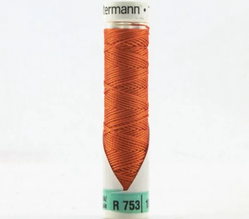 Нить Silk R 753 для фасонных швов, 10м, 100% шелк, цвет 982 св.рыжий, Gutermann 703184