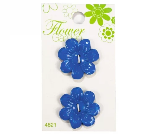 Пуговицы, Flower Garden, арт. 4821, 2 отв., 28 мм, пластик, 2 шт., светло-синий