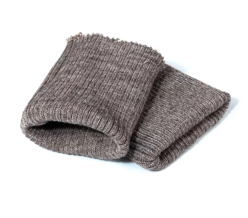 Манжеты трикотаж, полушерсть, цвет ореховый меланж, 124-107