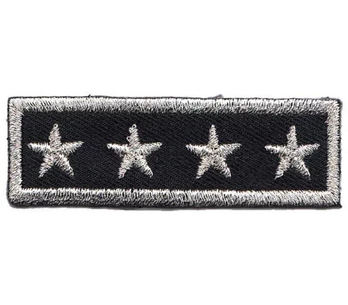 Термоаппликация Marbet "Полоса с каймой, звёзды серебро", 6 х 1,8 см, 569842.B