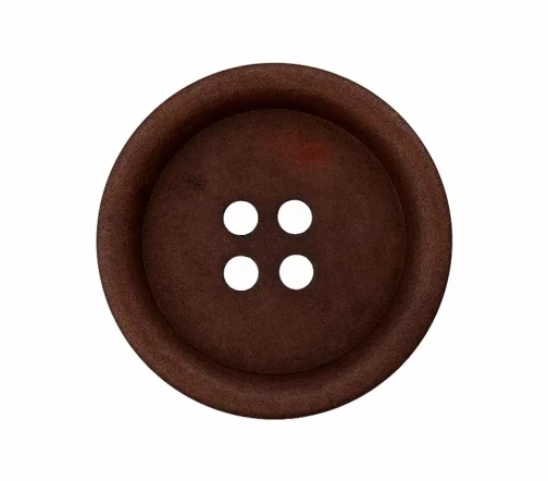 Пуговица, Union Knopf, 4 отв., семя пальмы, цвет темно-коричневый, 15 мм