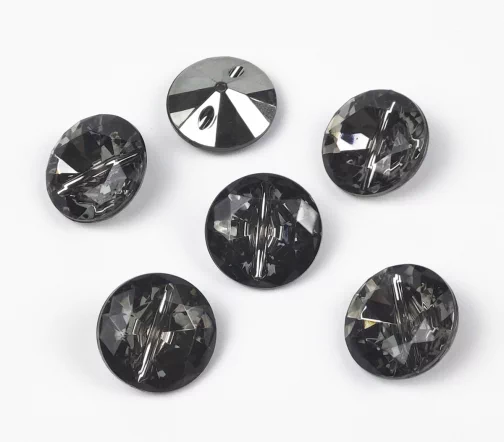 Пуговицы, Union Knopf, "Алмаз, тёмный", на ножке, пластик, 18 мм
