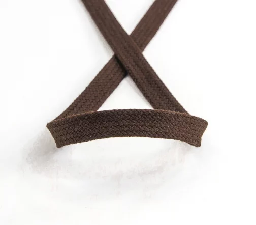 Шнур PEGA плоский хлопковый, цвет коричневый, 12 мм