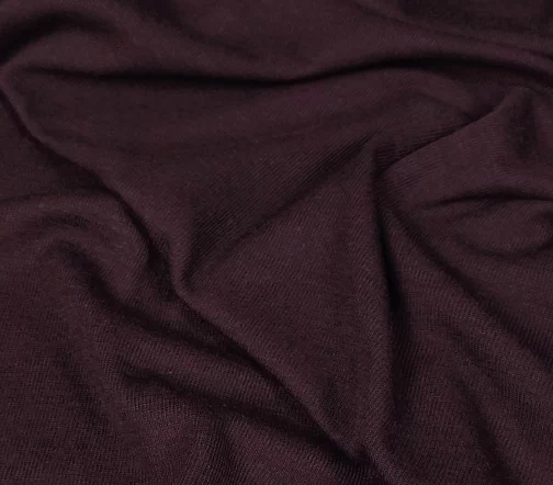 Трикотаж шерстяной однотонный, цвет темно-сливовый, 56545