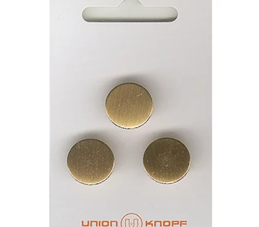 Пуговицы, Union Knopf, на ножке, металл, цв. золото, 15 мм, 3 шт., 81032