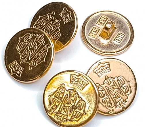 Пуговица DILL "Герб и корона", на ножке, металл, цвет золото, 20 мм