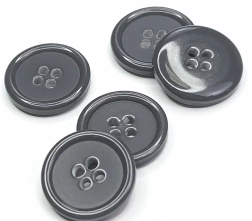 Пуговица DILL, 4 отв., пластик, цвет серый, 20 мм