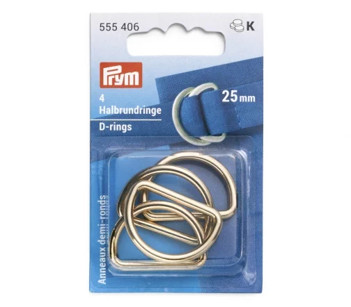 555406 Полукольца, 25 мм, цв.светлое золото, 4шт., Prym