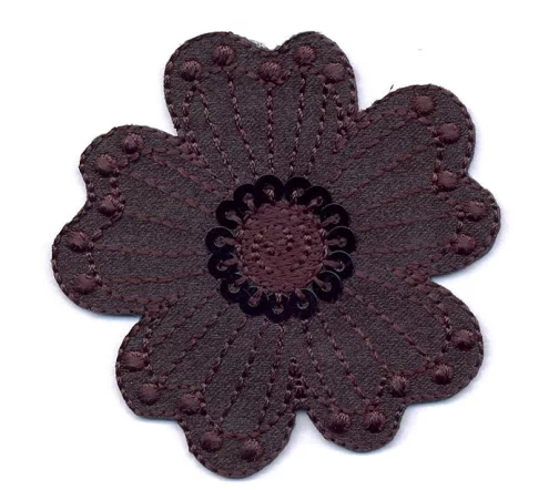 Термоаппликация Marbet "Цветок с пайетками", 6 х 6 см, черный, 569472.A