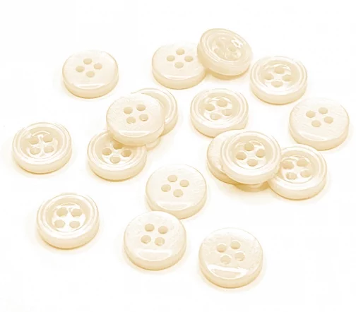 Пуговица рубашечная, 4 отв., 11 мм, пластик, цвет молочный, DRN0050-11-102