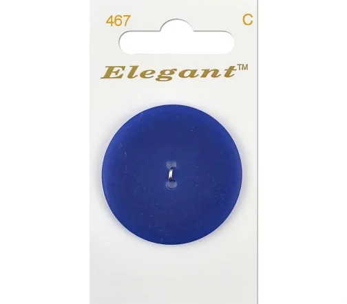 Пуговица Elegant, арт. 467 C, 2 отв., 38 мм, пластик, синий