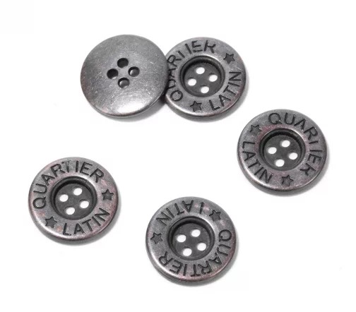 Пуговица Union Knopf "Quartier Latin", 4 отв., металл, цвет медь, 20 мм