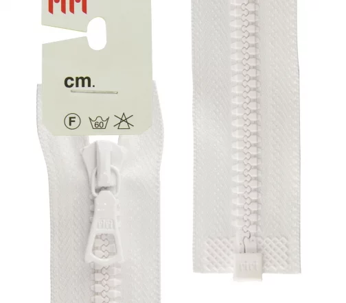 Молния Riri трактор разъёмная, 1 замок, 6мм, 60см, цвет 2101, белый