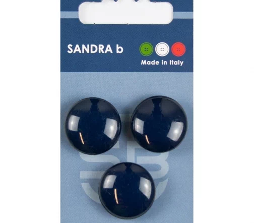 Пуговицы Sandra, на ножке, 20,5 мм, пластик, 3 шт., темно-синий, арт. CARD106