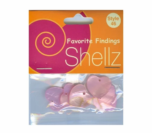 Декор.элем., серия Favorite Findings "Shellz" River Shell Dangles Роз.Сердце, перламутр, 20мм, 6шт.