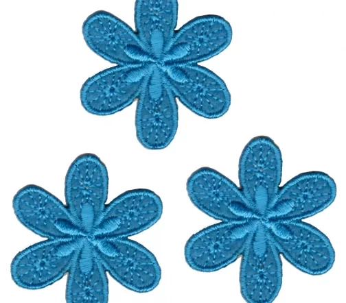 Термоаппликации HKM "Цветочки", 4 см, 3 шт, цвет синий, арт. 33550