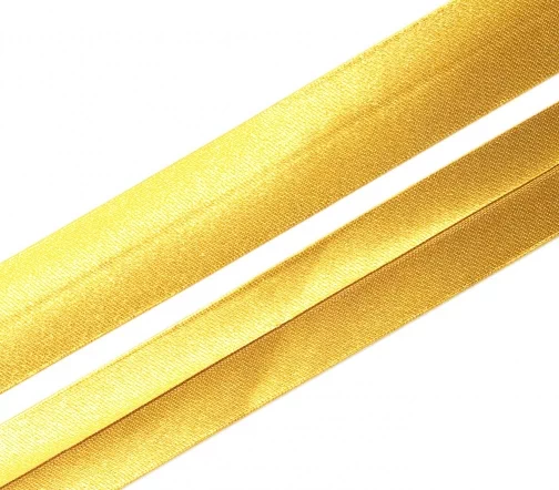Косая бейка SAFISA атласная, 20 мм, п/э, цвет 037, горчица