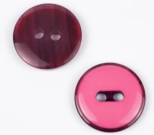 Пуговицы, Union Knopf, "Круглые, прорезь-полоса", глянец, 2 отв., пластик, цвет розовый, 34 мм