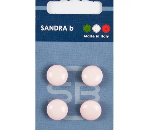 Пуговицы Sandra, на ножке, 12,5 мм, пластик, 4 шт., цвет розовый, CARD134