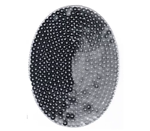 Термоаппликация "Овал пайетки", 12 х 8,5 см, серебро, арт. 565116.A