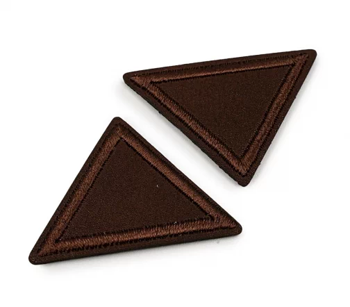 925596 Термоаппликации "Треугольники", иск.кожа, 4х2,8 см, коричневый цв., 2шт., Prym