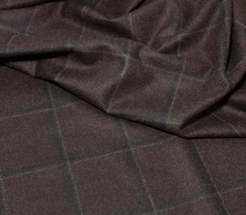 Шерсть костюмная в клетку Max Mara, цвет какао, 02039