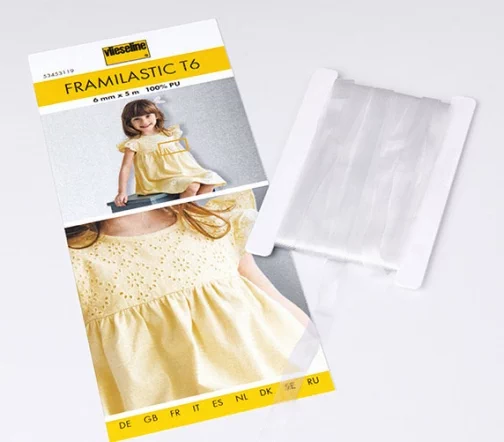 Тесьма усиленная Framilastic эластичная лента 6 мм 5 м, прозрачная, 53453119