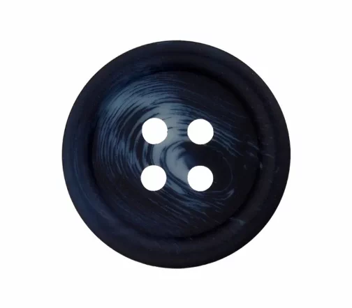 Пуговица, Union Knopf, 4 отв., пластик, цвет темно-синий, 25 мм