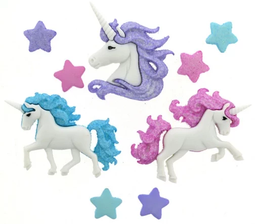 Декоративные пуговицы Dress It Up "Магия Единорогов", 7 шт., 9357