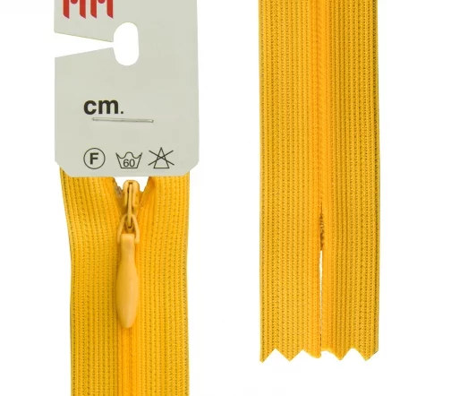Молния Riri потайная неразъёмная, 3мм, 22см, цвет 2307, желтый